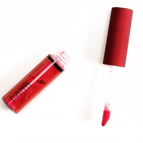 MAC Lipglass Viva Glam Rihanna Red Metallic Frost Finish Lip Gloss New In Box - Picture 3 of 6